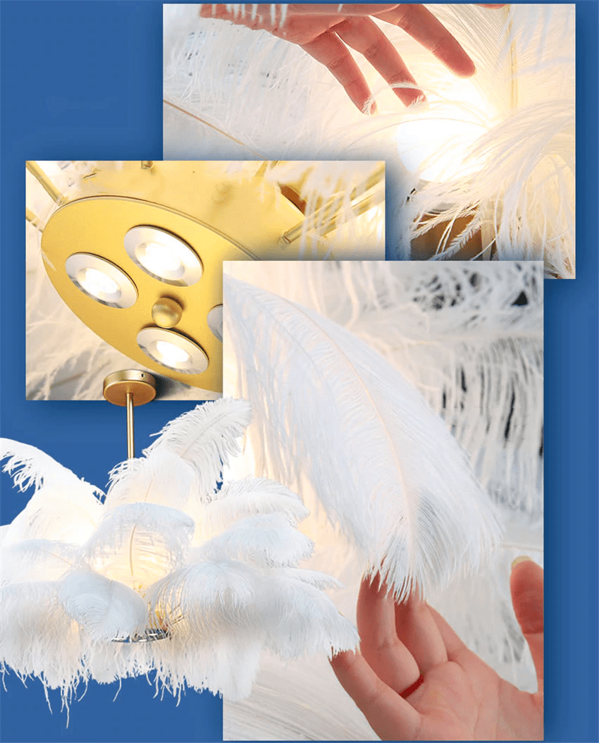 Benas - Feather Pendant Light photo - LIGHTING Ecrudeco