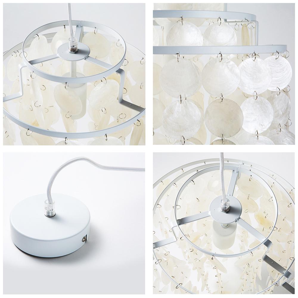Axel - White Natural Seashell Pendant Lamp photo - LIGHTING Ecrudeco