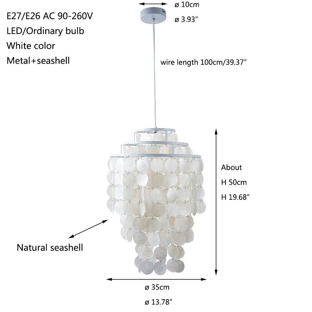 Axel - White Natural Seashell Pendant Lamp photo - LIGHTING Ecrudeco