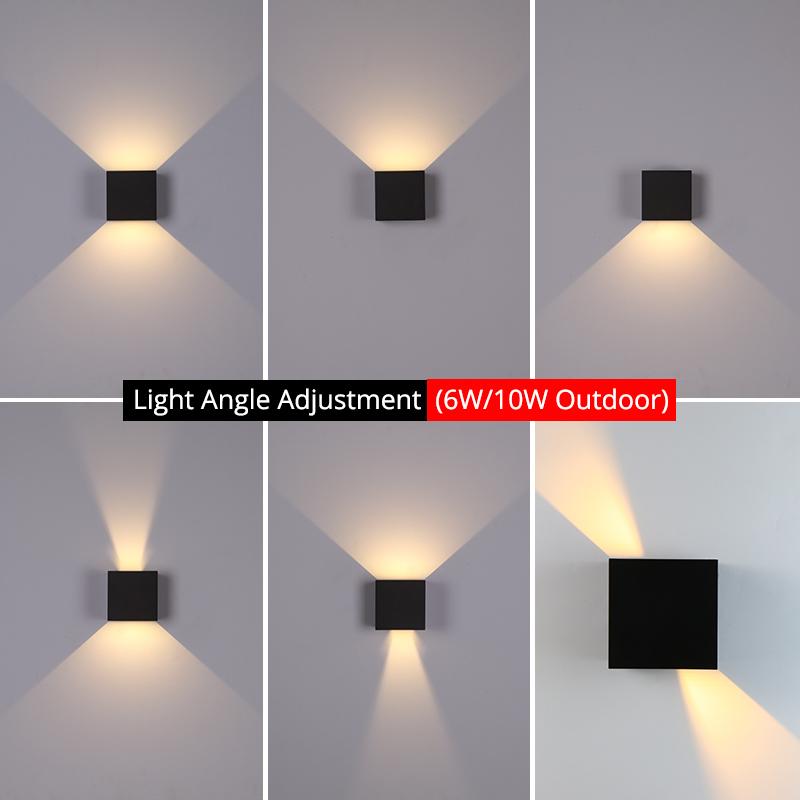6W/10W LED Wall Light Outdoor Waterproof IP65 Porch Garden Wall Lamp & Indoor Bedroom Bedside Decoration Lighting Lamp Aluminum - Ecrudeco